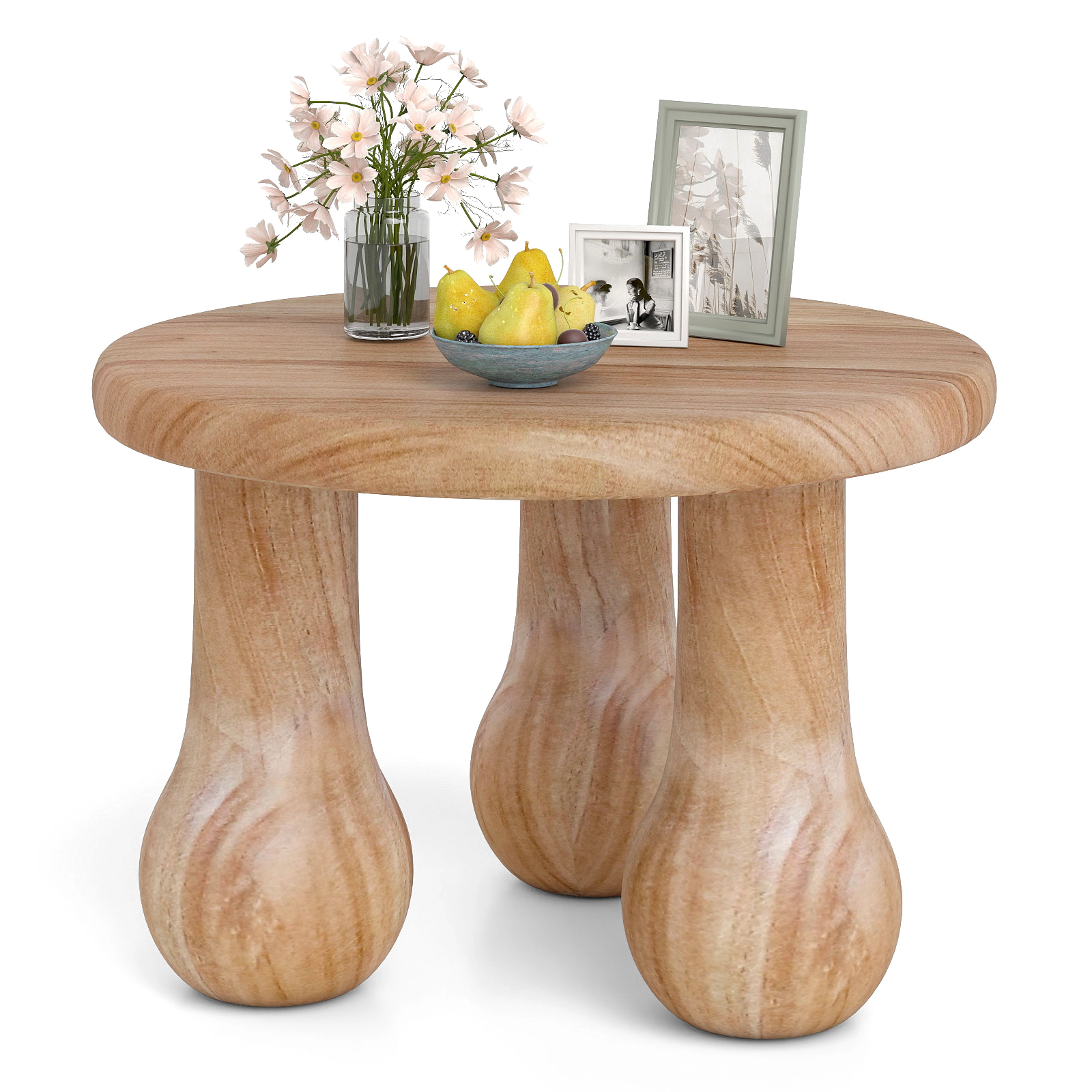 Glintex 24-Inch Solid Mahogany Coffee Table with Thick Top and Tool-Free Assembly, Natural