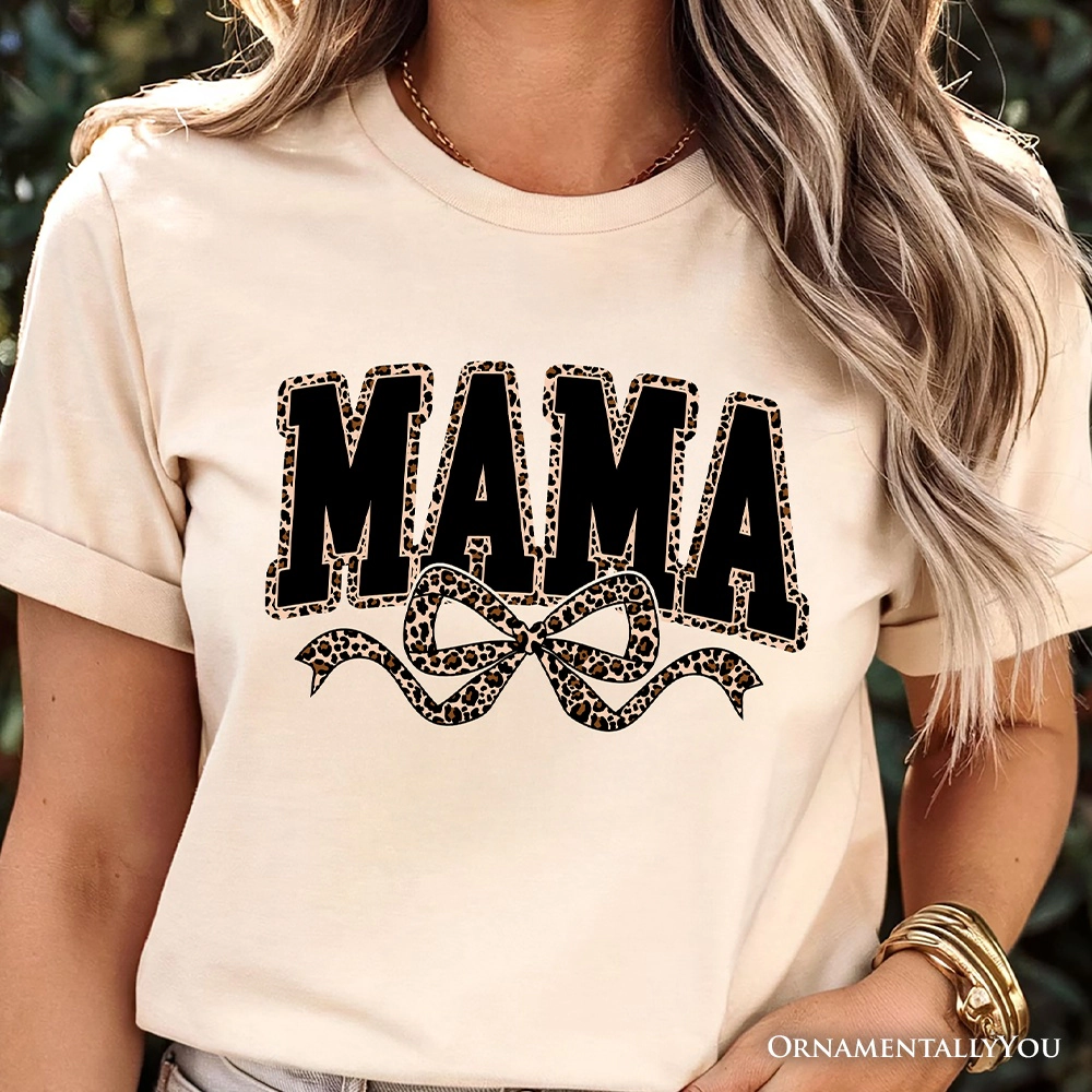 OrnamentallyYou Womens Coquette Leopard Mama T-Shirt