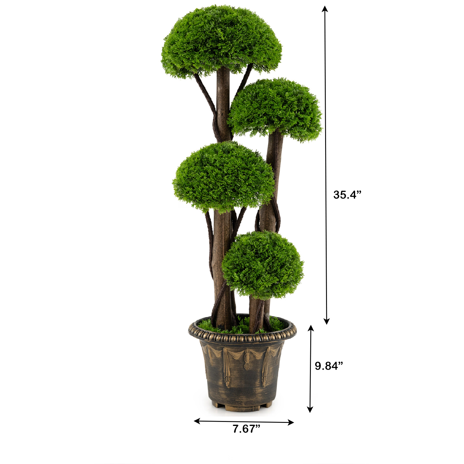 Slickblue Artificial Cypress Topiary Tree 90cm Spiral Design Potted Indoor Outdoor Accent-Set of 2