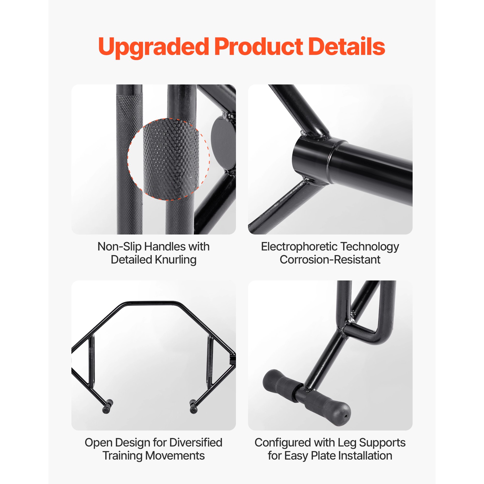 HONGGE Open-Frame Hex Trap Bar, 800 lbs Capacity, Knurled Grips for Squats, Deadlifts & Shoulder Press