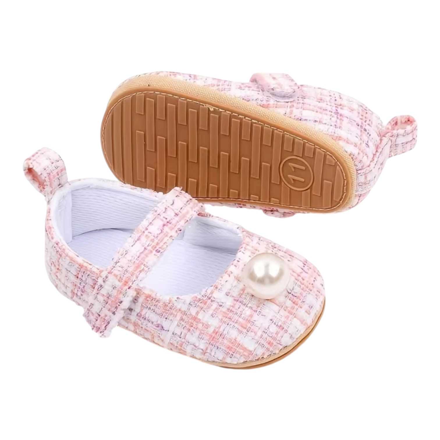 Laurenza's Baby Girls Tweed Hard-Sole Mary Janes