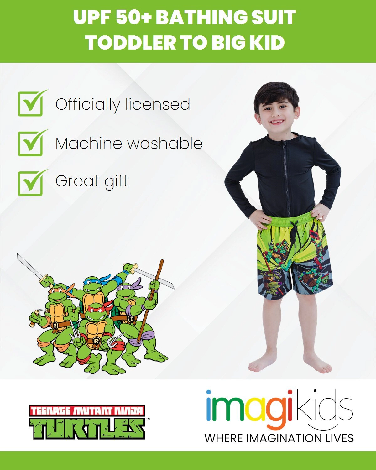 Teenage Mutant Ninja Turtles Boys' Swimwear Swim Trunks
