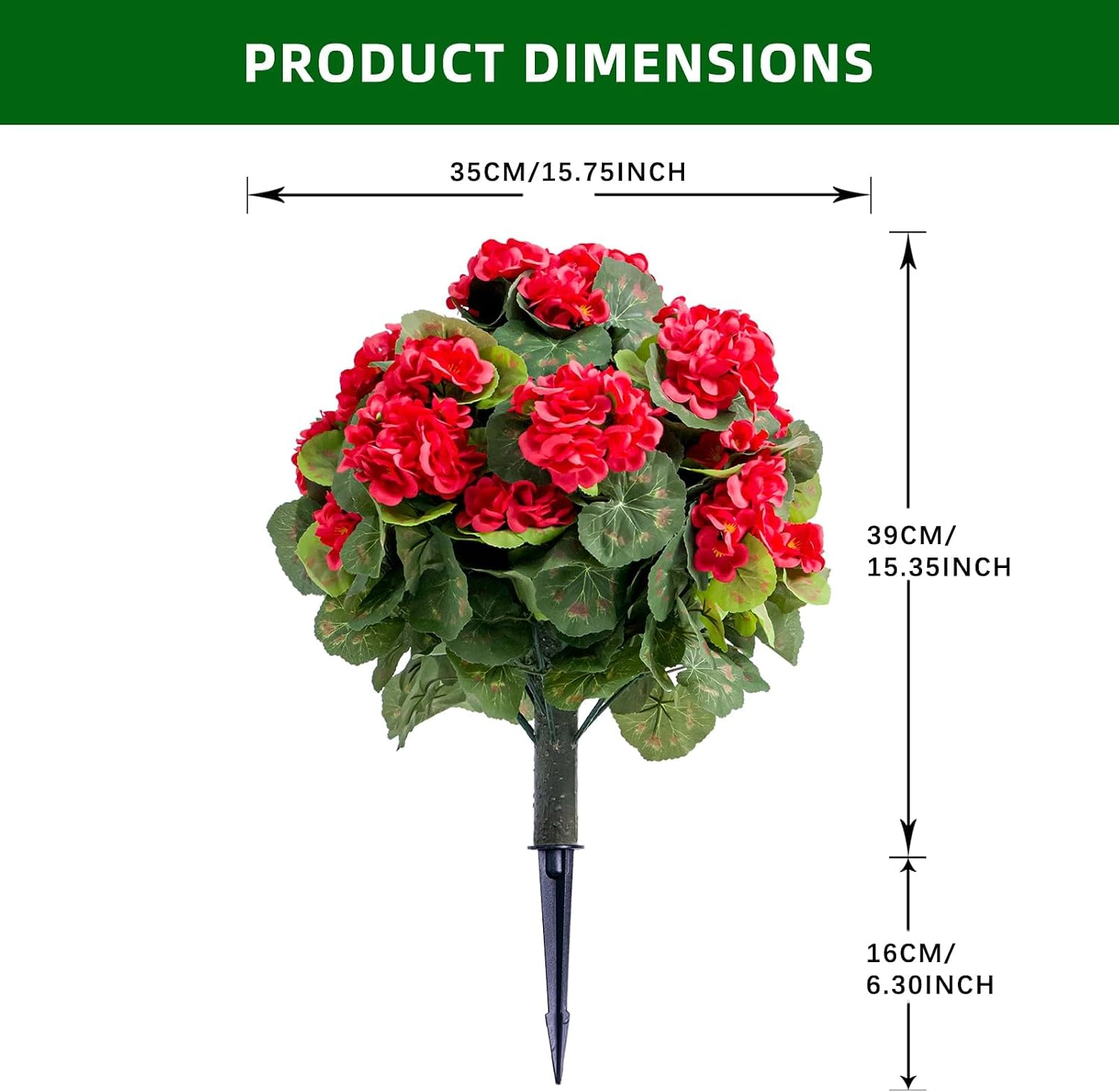 Artificial Topiary Trees, 2 Pack, Red Silk Flower, 1.80 x 1.15 ft