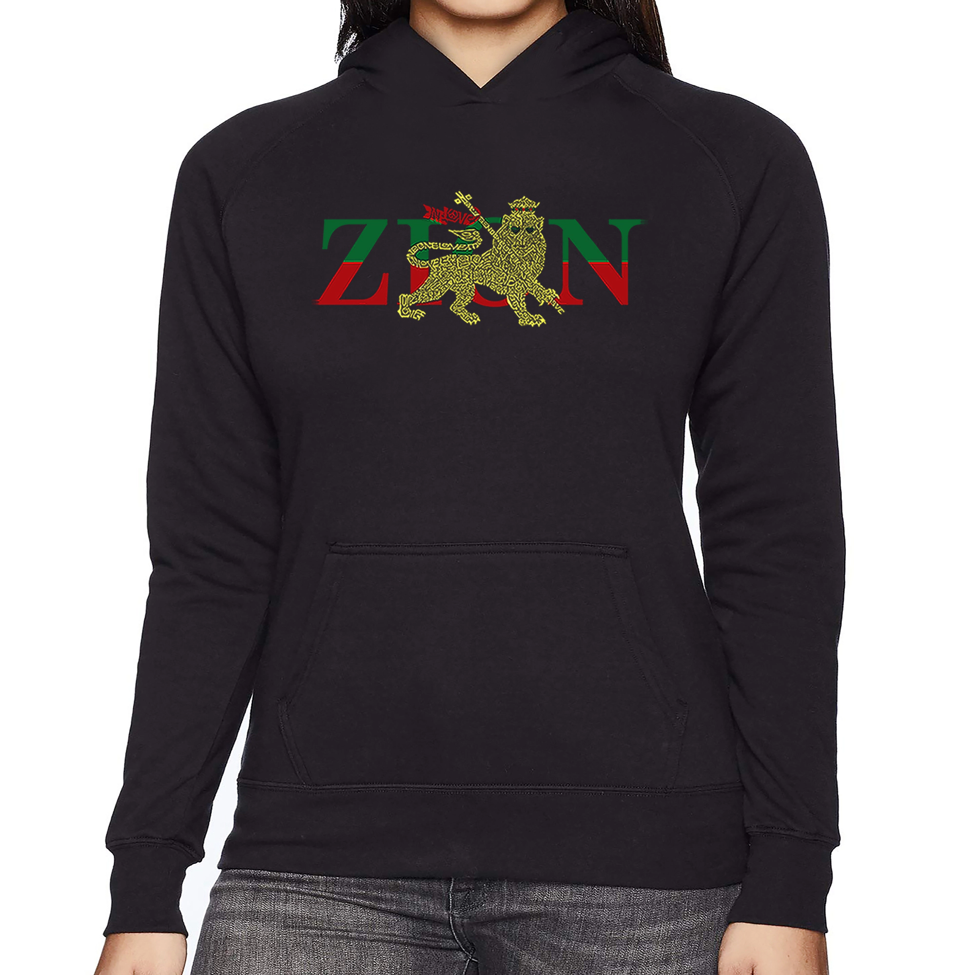 LA Pop Art Zion - One Love Women's Word Hooded Sweatshirt