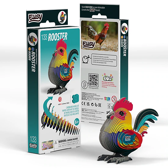 EUGY Rooster 3D Puzzle - contains 31 puzzle pieces