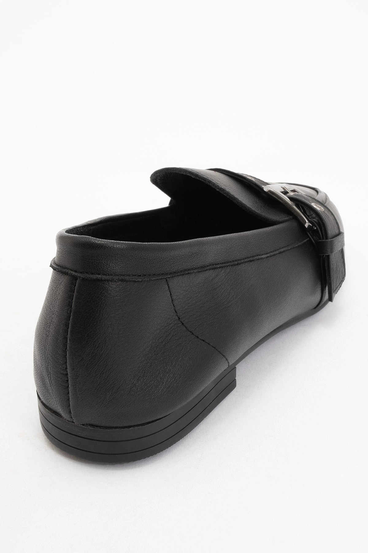 Forever & Always Womens Jade Leather Flat Loafers