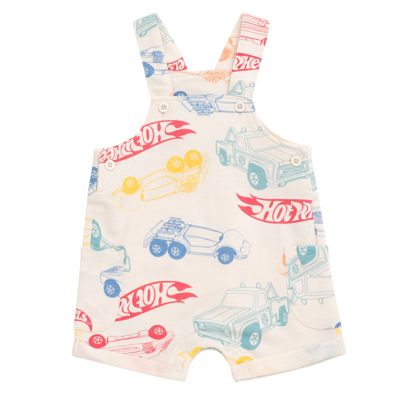 Hot Wheels Baby Boys' 2-Piece Shortall and Tee Set