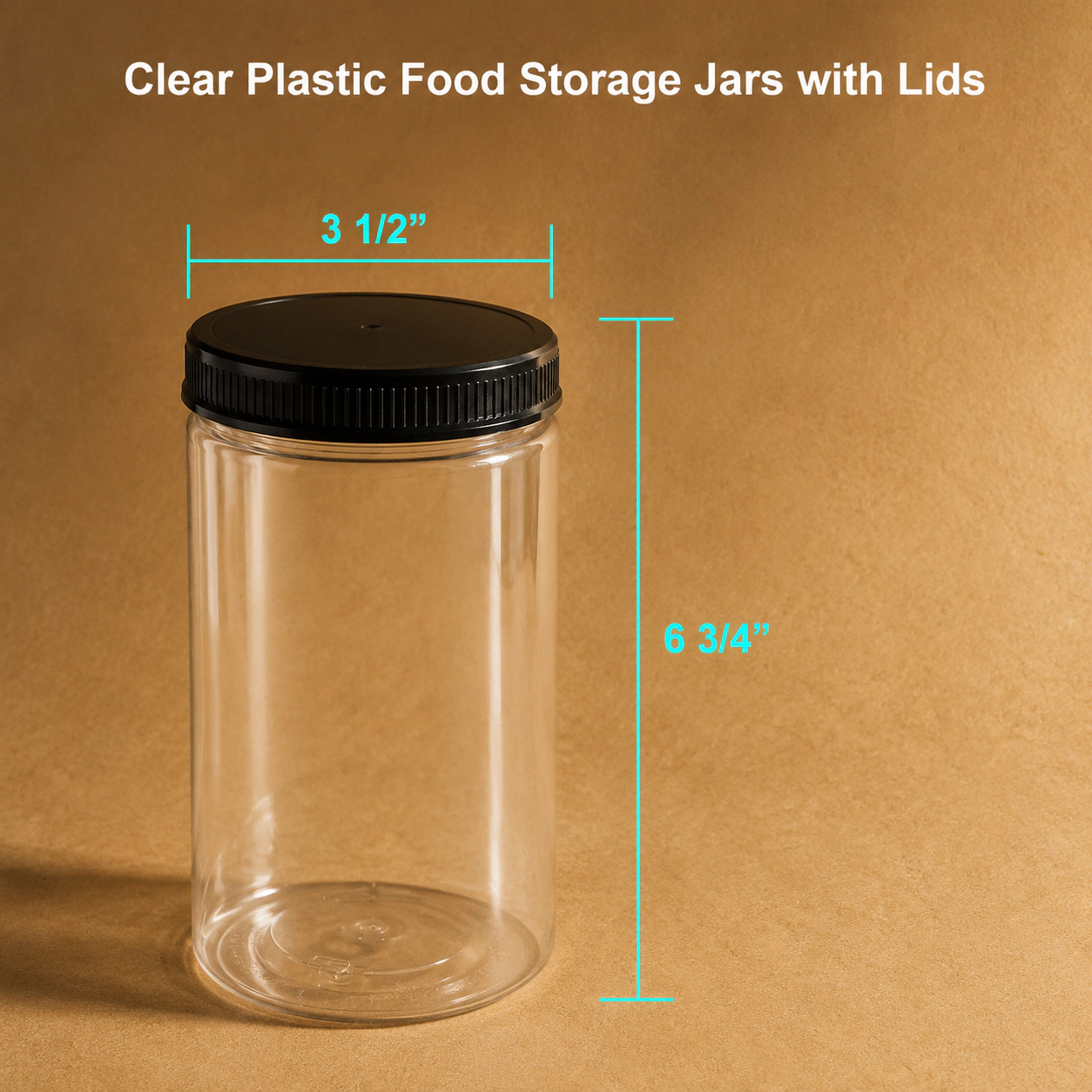 WZK Clear Plastic Airtight Lids Food Safe PET Plastic Food Storage Jars