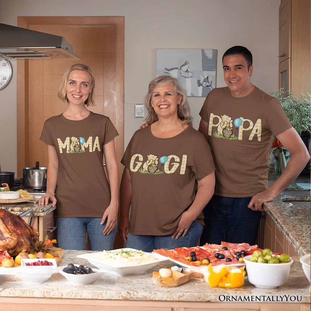 OrnamentallyYou Womens Gingham Mama Winnie-The-Pooh 1926 A.A. Milne T-Shirt