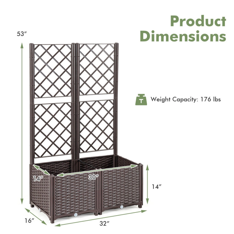 Hivvago Raised Garden Bed with Trellis Planter Box for Climbing Plants