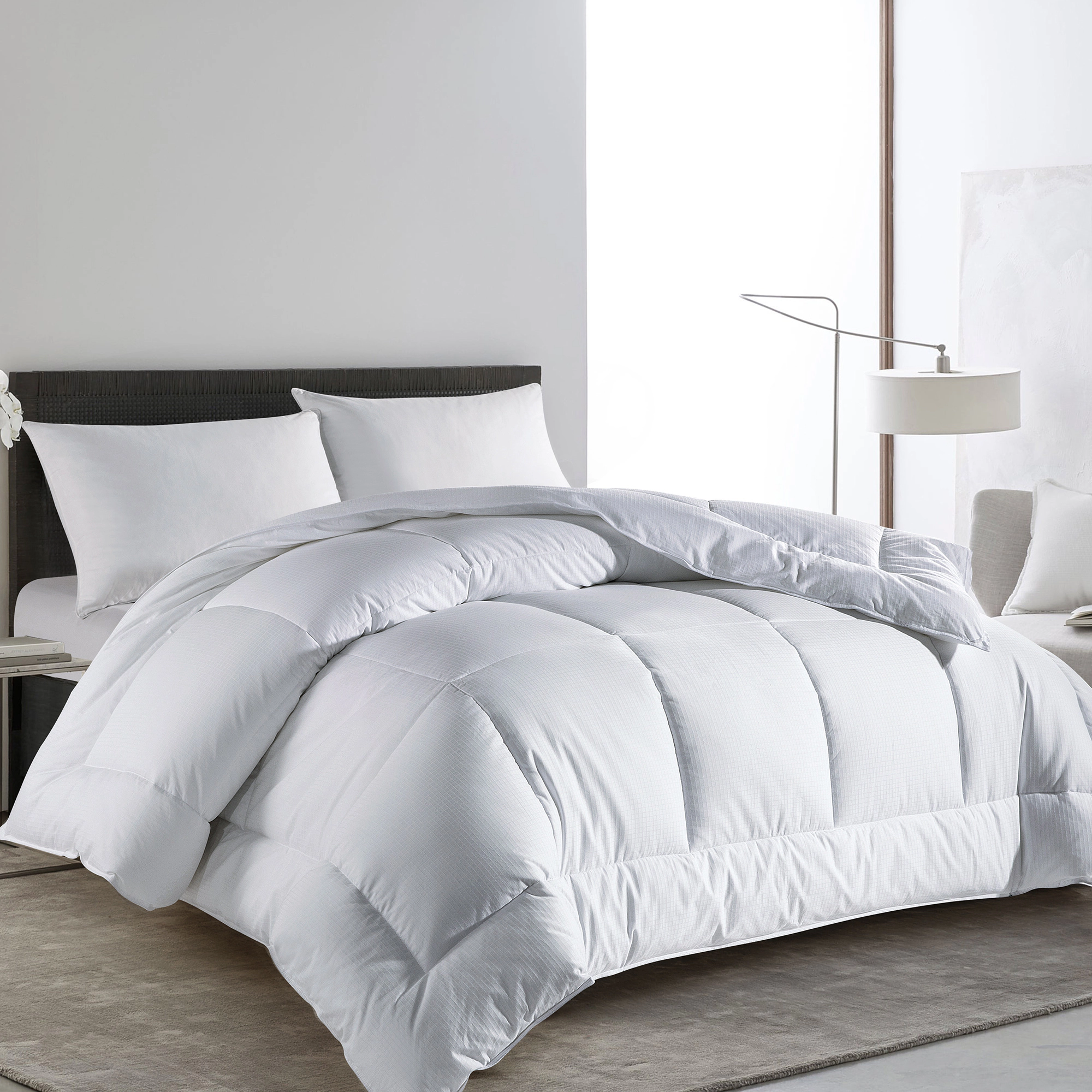 PEACENEST Textured Jacquard Comforter Year Round Down Alternative Duvet Insert