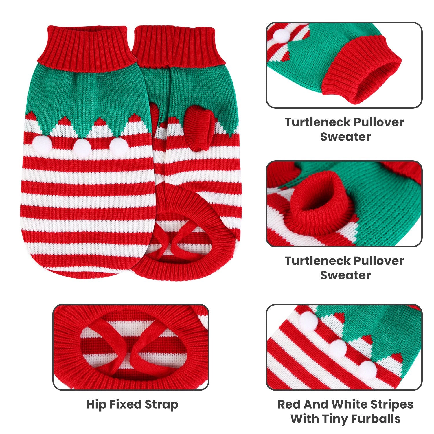 GBruno Knit Turtleneck Pet Christmas Sweater
