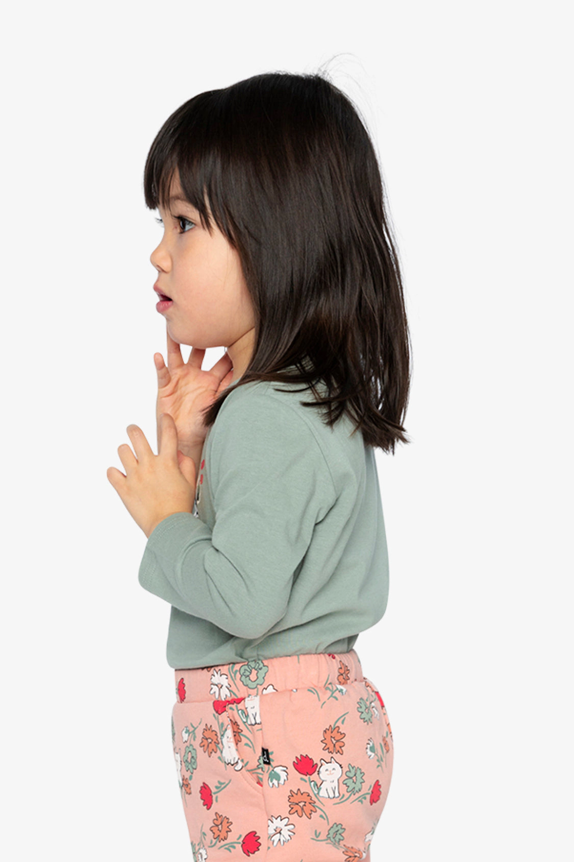 Deux par Girls Glittery Floral Bouquet Organic Cotton Long Sleeve T-Shirt