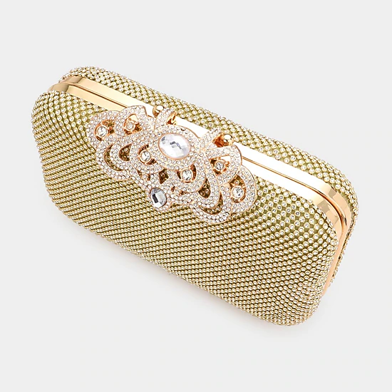 Fashnzfab Stone Embellished Evening Tote / Clutch / Crossbody Bag