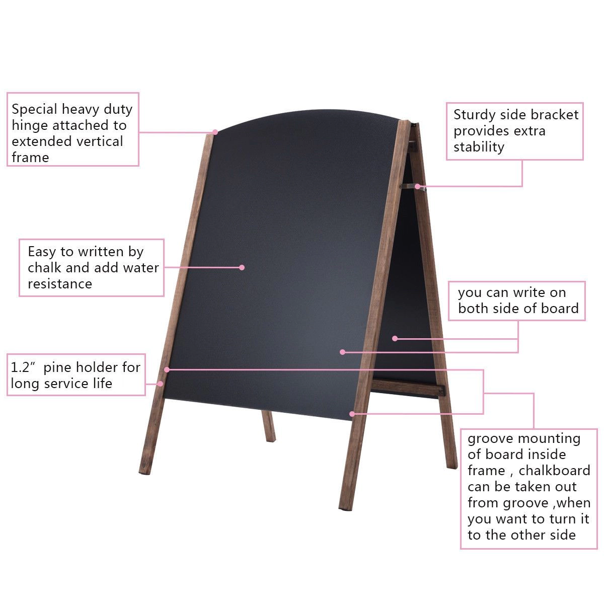 SlickBlue Double Sided Chalkboard Sign Stand for Outdoor Display