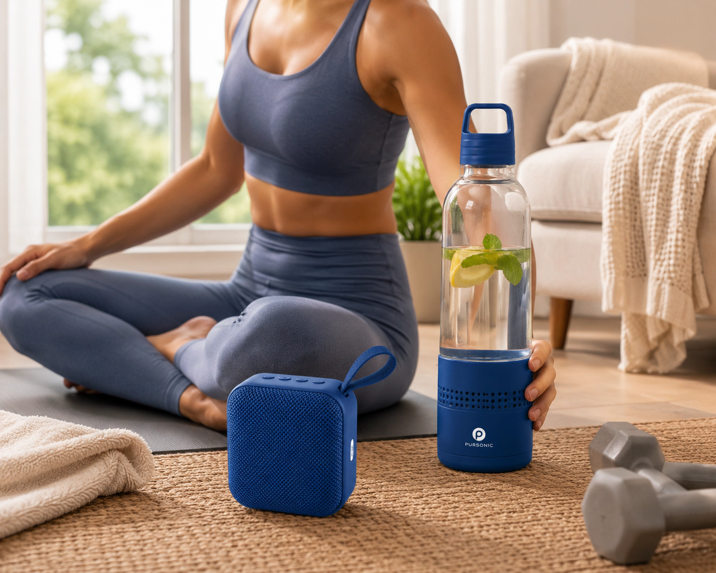 Pursonic Unisex Wireless Hydration & Sound Bundle – 2-in-1 Water Bottle Speaker & Portable Wireless Speaker
