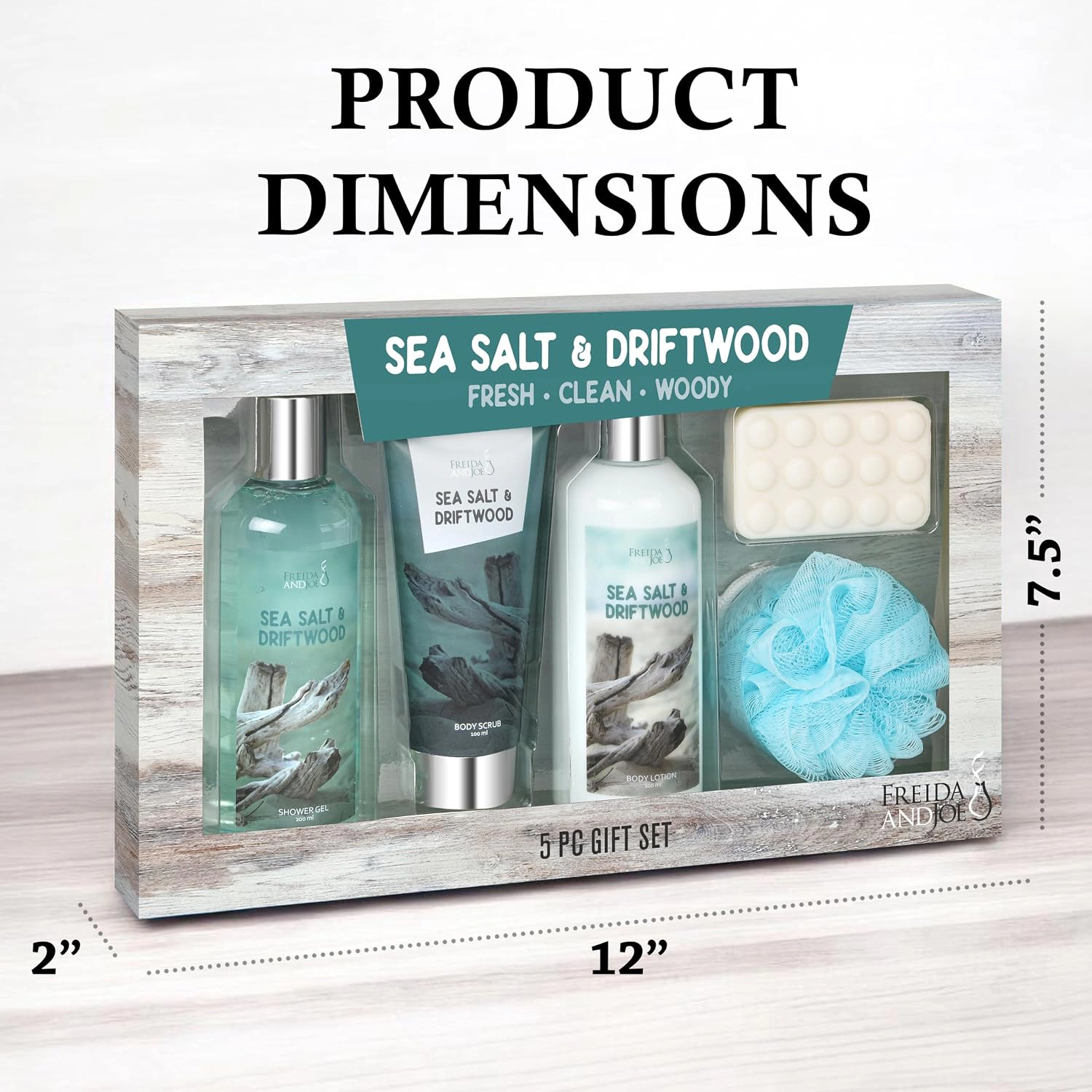 Freida and Joe Men Sea Salt & Driftwood Spa Gift Set