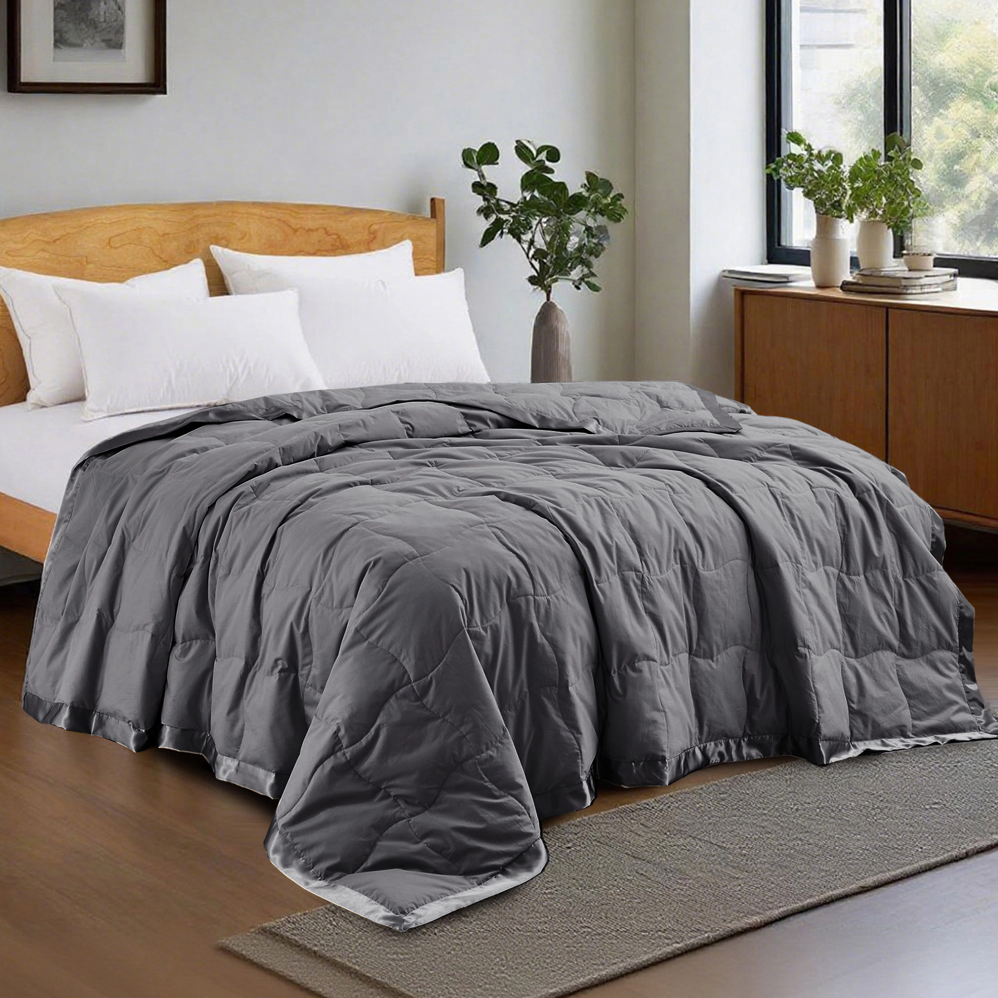 Unikome Lightweight Oversized Bed Blanket, Soft Down Fiber Layering Blanket for All Season Comfort