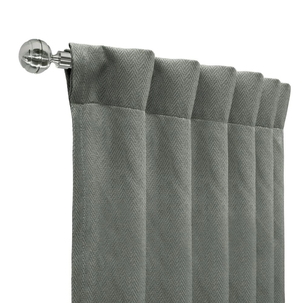 Thermalogic Galati Room Darkening Trendy Textured Herringbone Motif Dual Header Curtain Panel 52" x 108" Charcoal