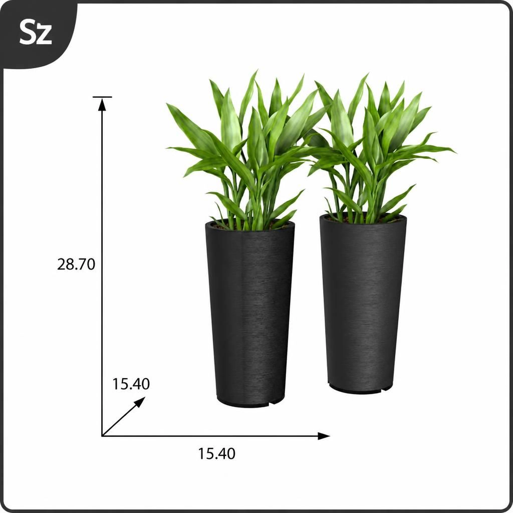 WOW PIONEER Tall Cylindrical Planter Pot for Patio Porch Yard Walkway Balcony Garden