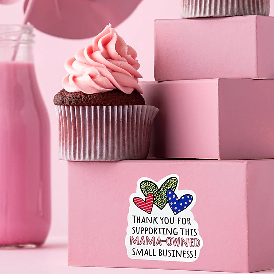 Wrapables Mama-Owned Small Business Thank You Stickers Roll for Boxes, Envelopes, Bags and Packages (500pcs)