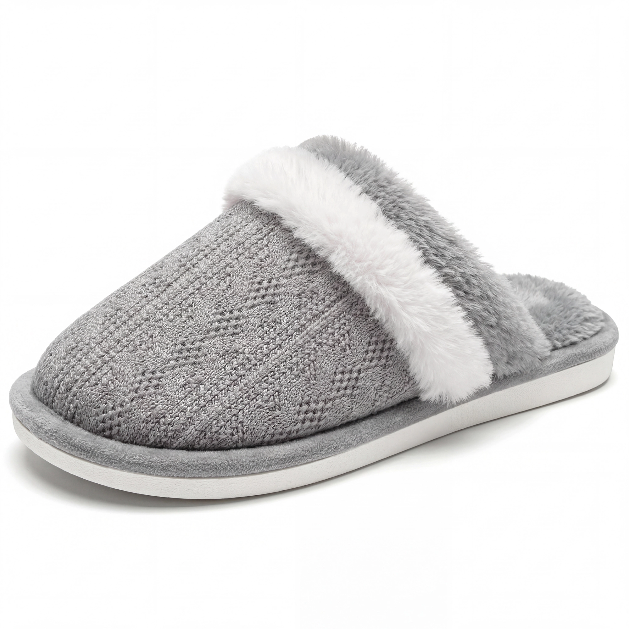 BLISSFUL STEP Women's Warm Winter Soft Faux Fur House Slippers