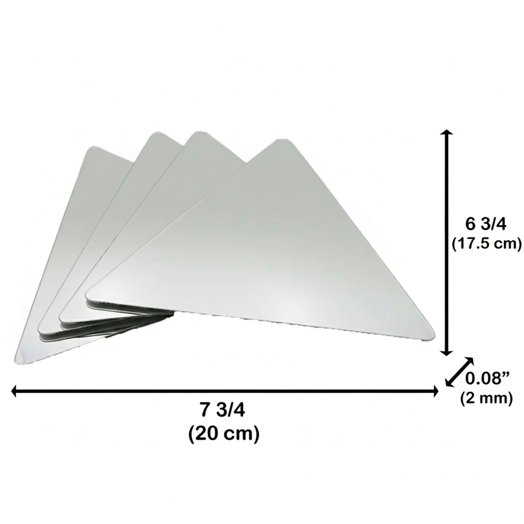 Evideco French Home Goods Set of 4 Frameless Glass Triangle Peel-and-Stick Mirrors