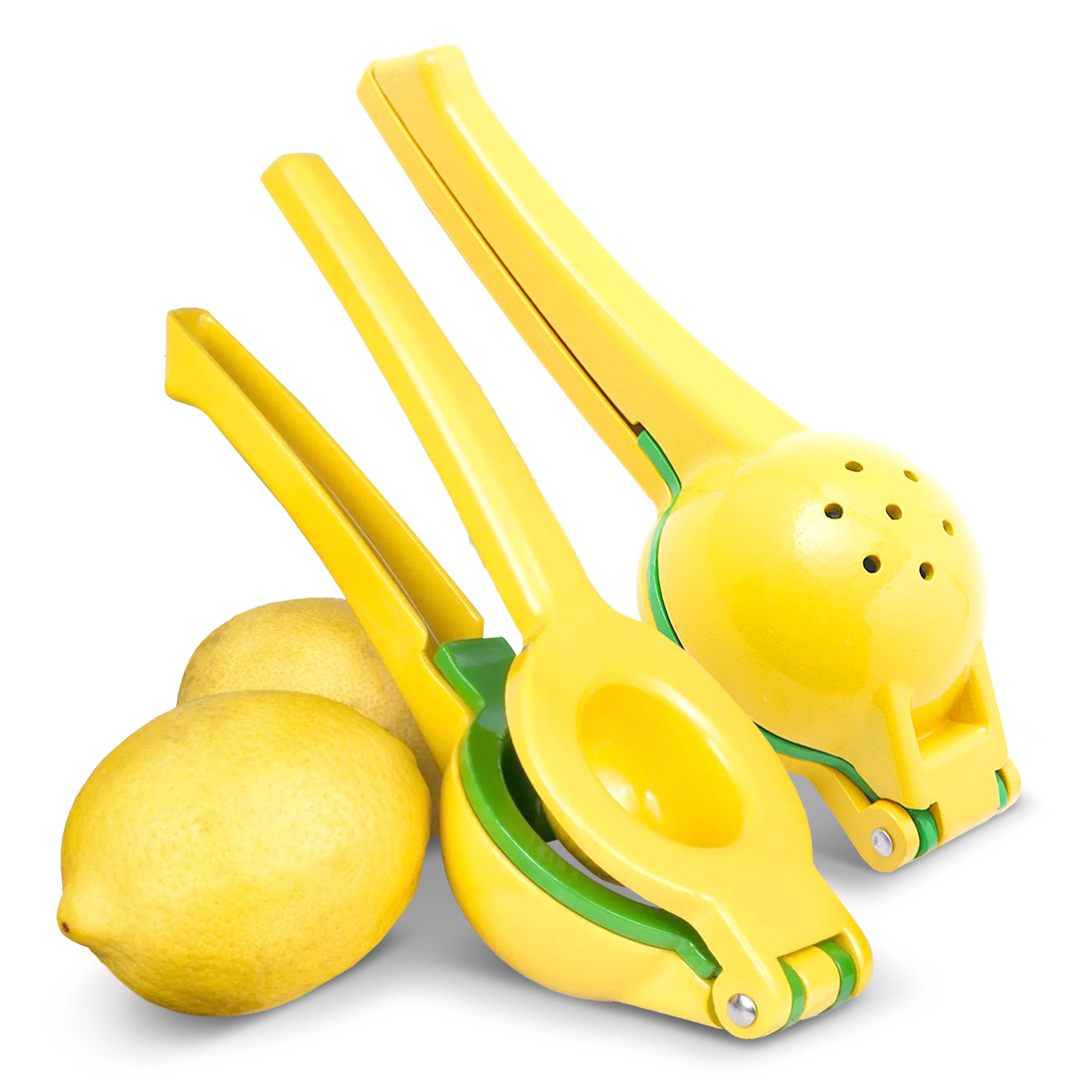 Cheer Collection Heavy-Duty Lemon & Lime Squeezer with Dual Strainers and Ergonomic Handle