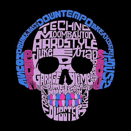 LA Pop Art Styles of EDM Music - Women's Word Art Hooded Sweatshirt