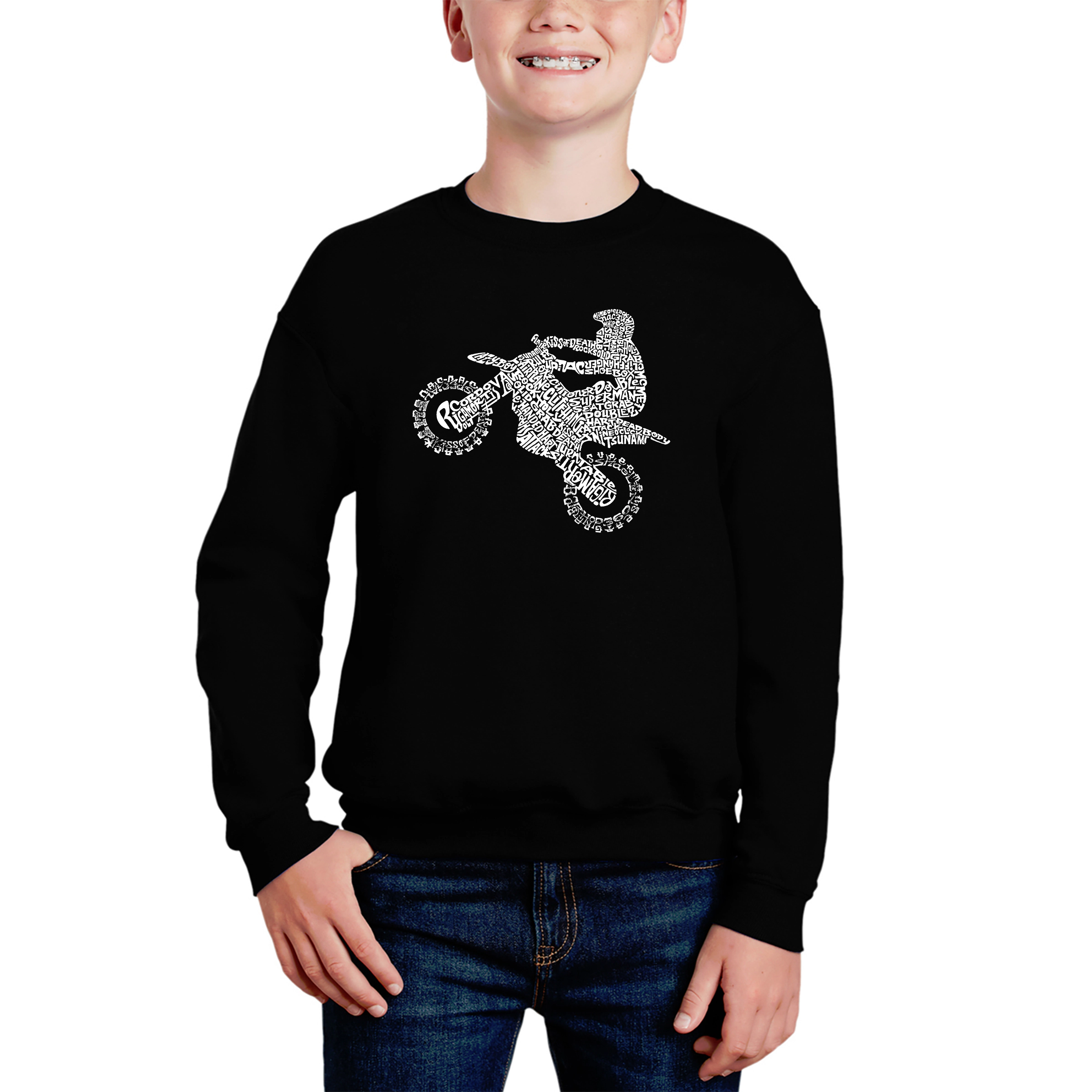 LA Pop Art Boy's Word Sweatshirt - Freestyle Motocross Fmx