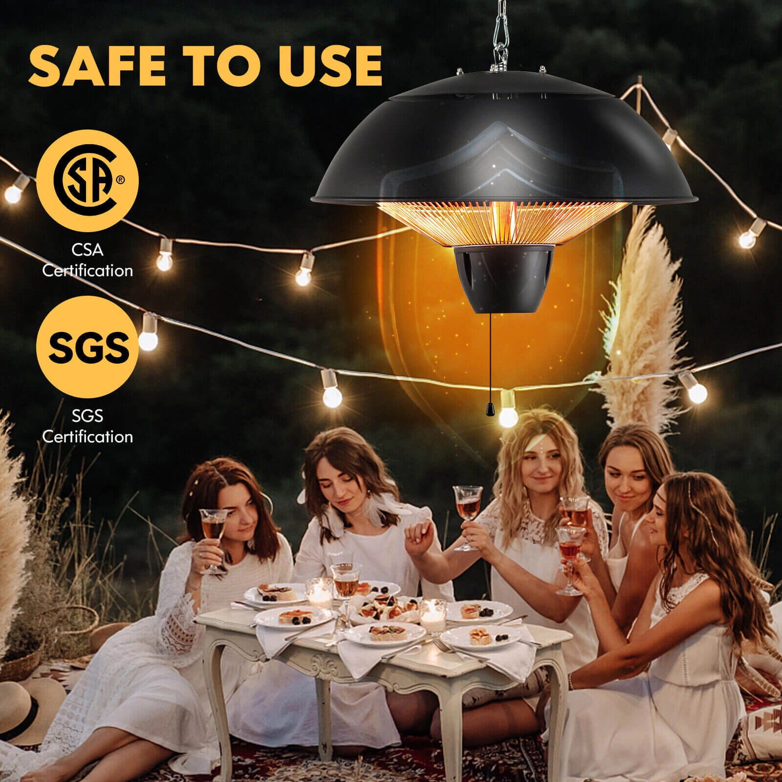 SlickBlue Electric Ceiling Mounted Patio Heater for Indoor Outdoor Use
