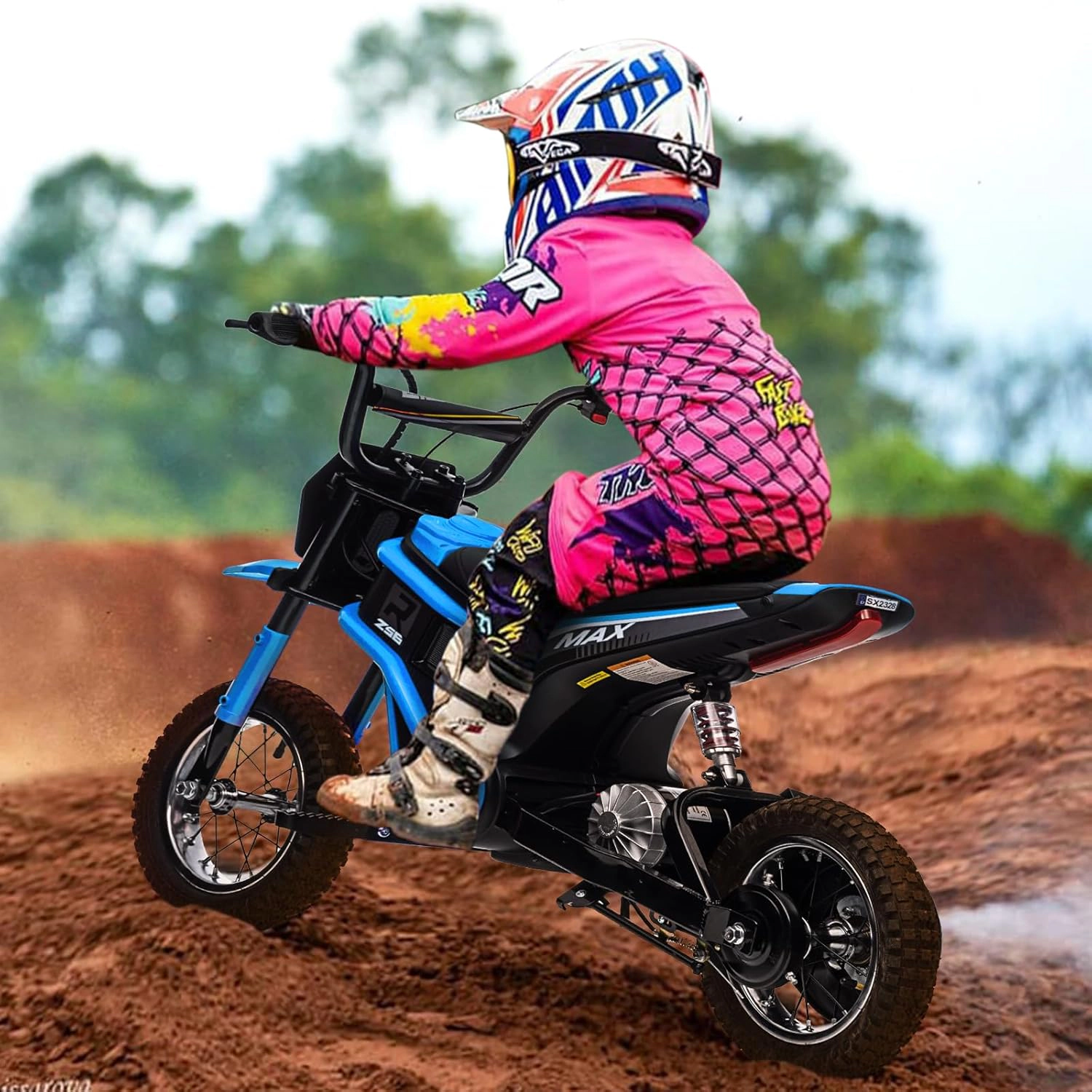 24V Kids Electric Dirt Bike, 3-Speed Ride On Motorcycle w/Suspension, 14.29MPH, ASTM Certified
