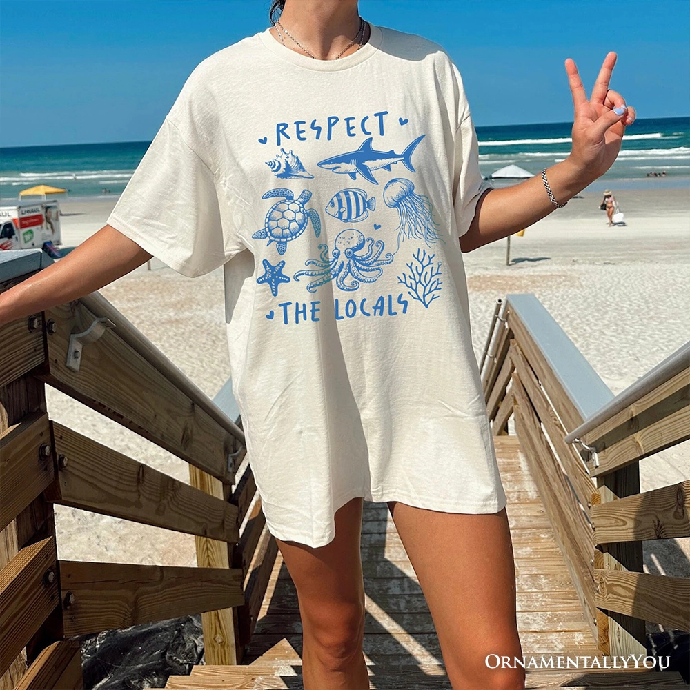 OrnamentallyYou Unisex Respect The Locals Ocean Animals T-Shirt