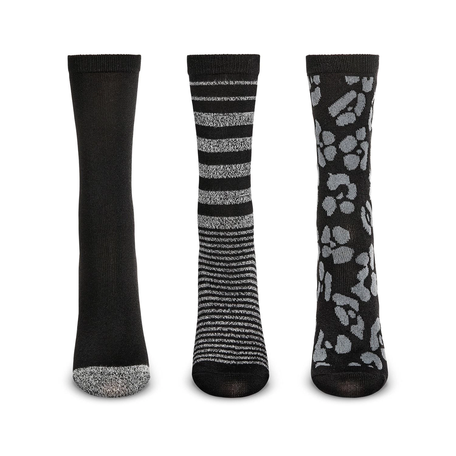 MeMoi 3 Pairs Women's Buttersoft Variety Novelty Crew Socks
