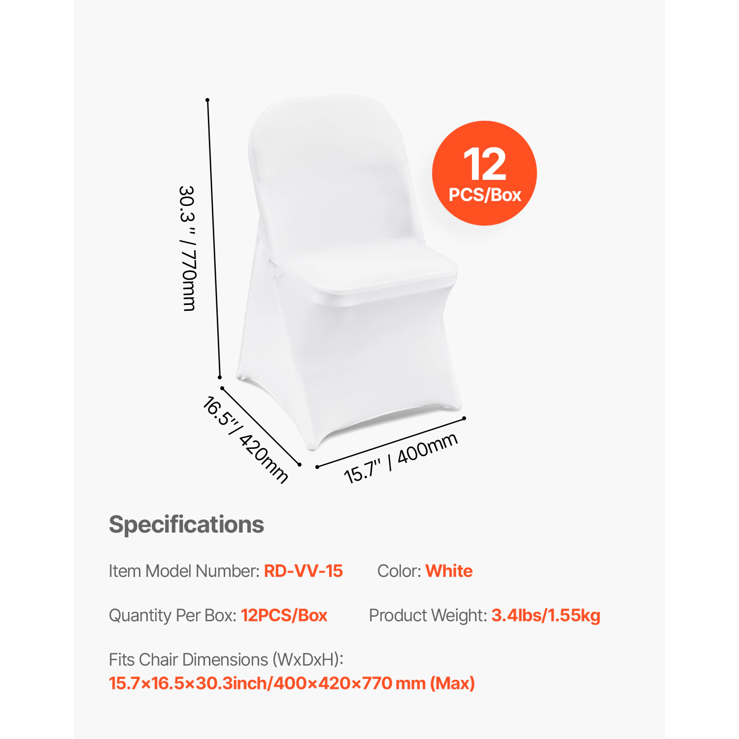 HONGGE Stretch Spandex Folding Chair Covers Universal Fitted Chair Cover Removable Washable Protective Slipcovers for