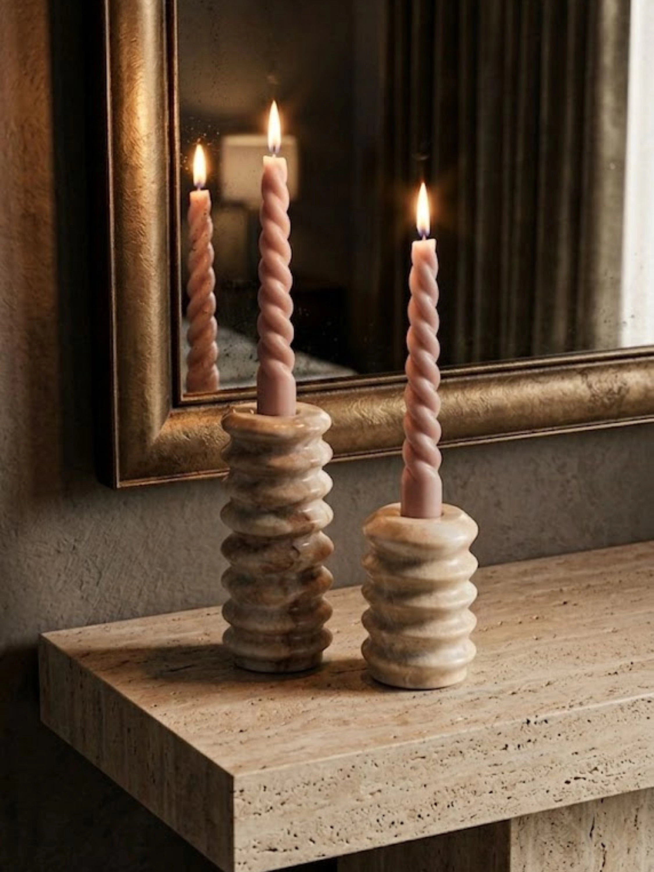 GAURI KOHLI Tracey Onyx Taper Candle Holders