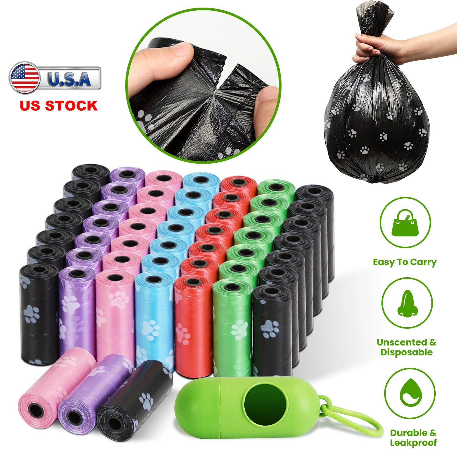 GBruno 675-Count Dog Waste Bags With Dispenser