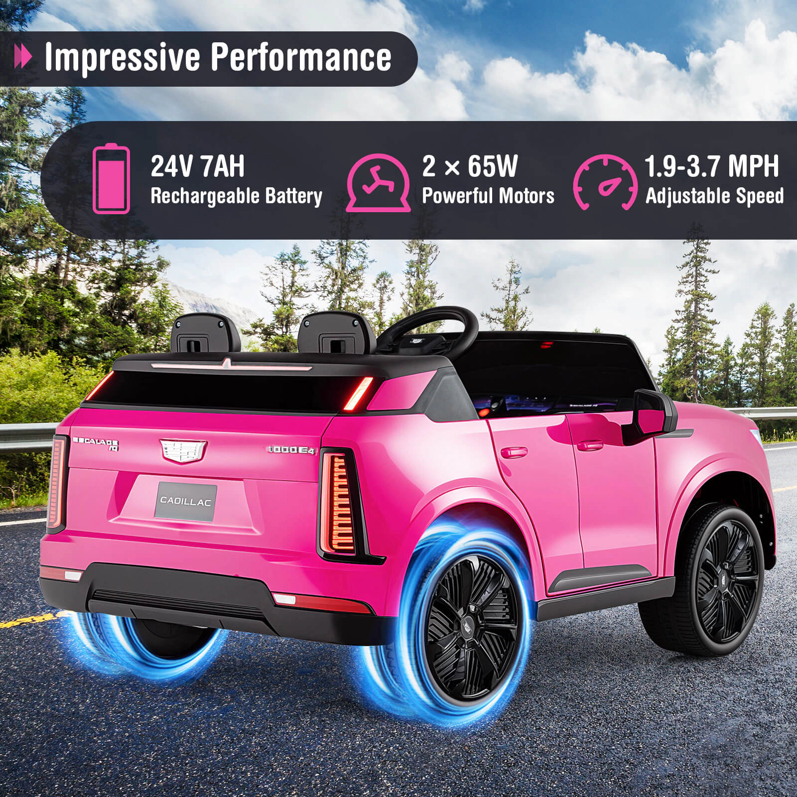 Costway 2 Seater Ride on Truck with Remote Control 3 Speeds LED Lights Horn Music Story