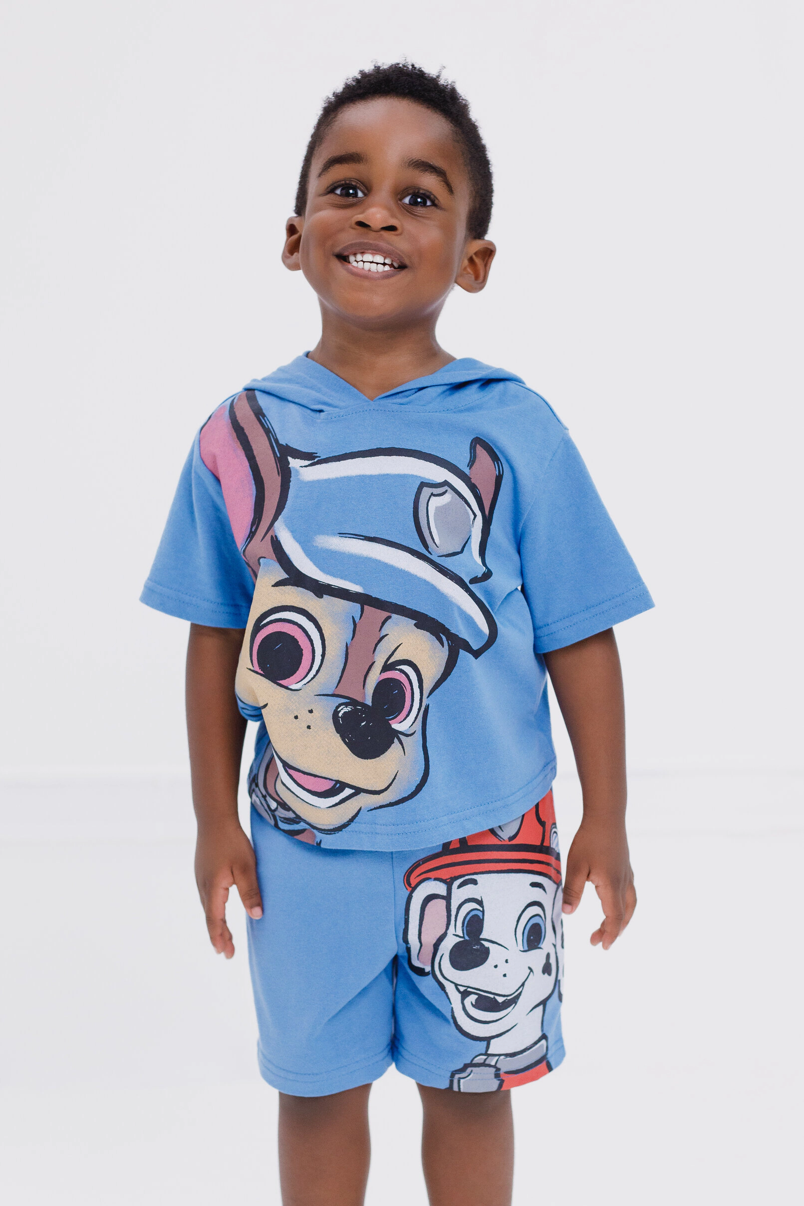 Paw Patrol Boys' 2-Piece Hooded Tee and Shorts Set