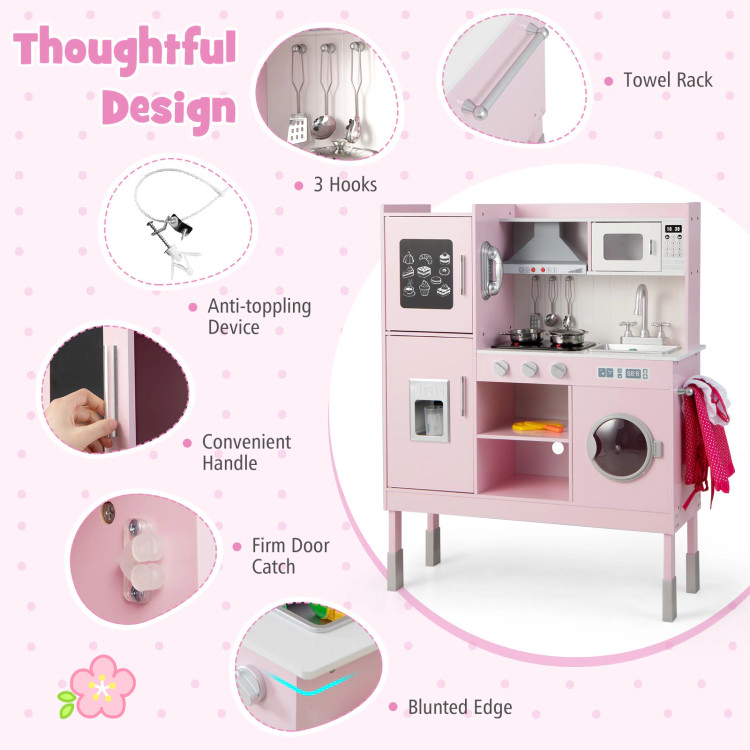 Hivvago Pretend Play Kitchen for Kids with 16 Pieces Accessories