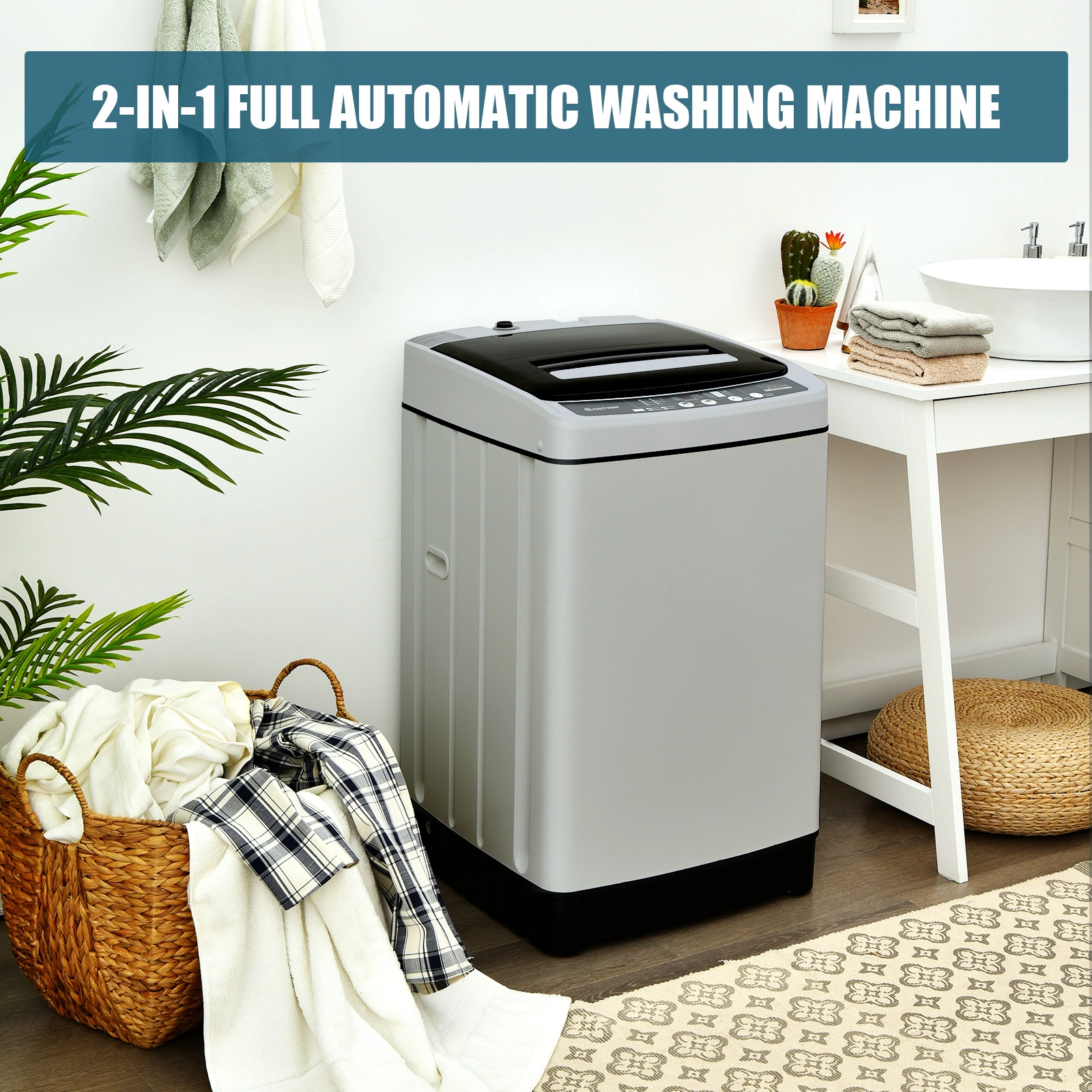 LJG Full-Automatic Washing Machine 1.5 Cubic Feet 11 LBS Washer