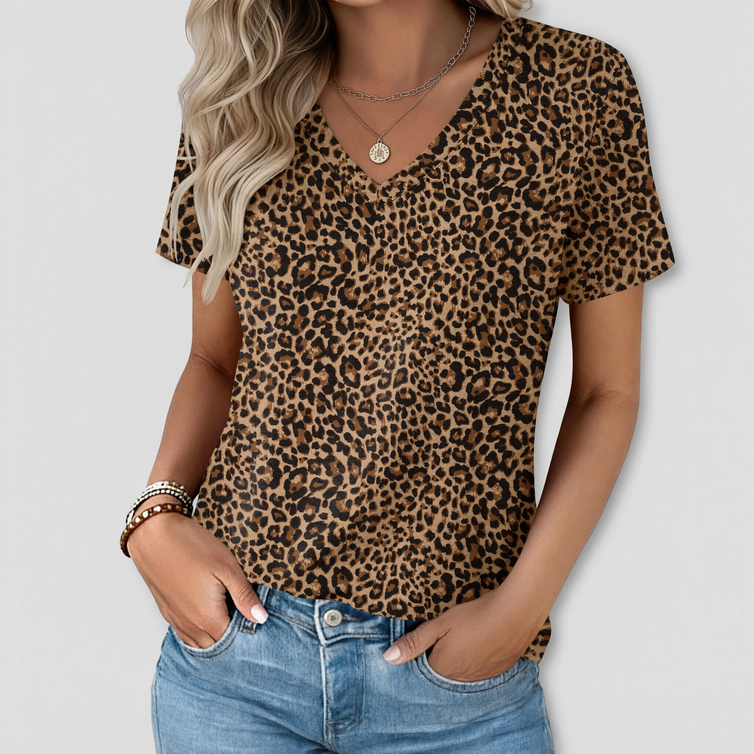 Zeagoo Women V Neck Short Sleeve T Shirt
