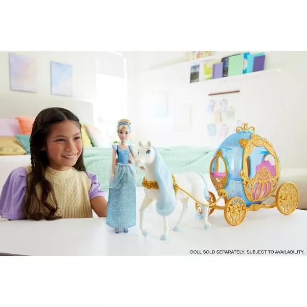 Mattel Disney Cinderella Rolling Carriage Playset with Horse