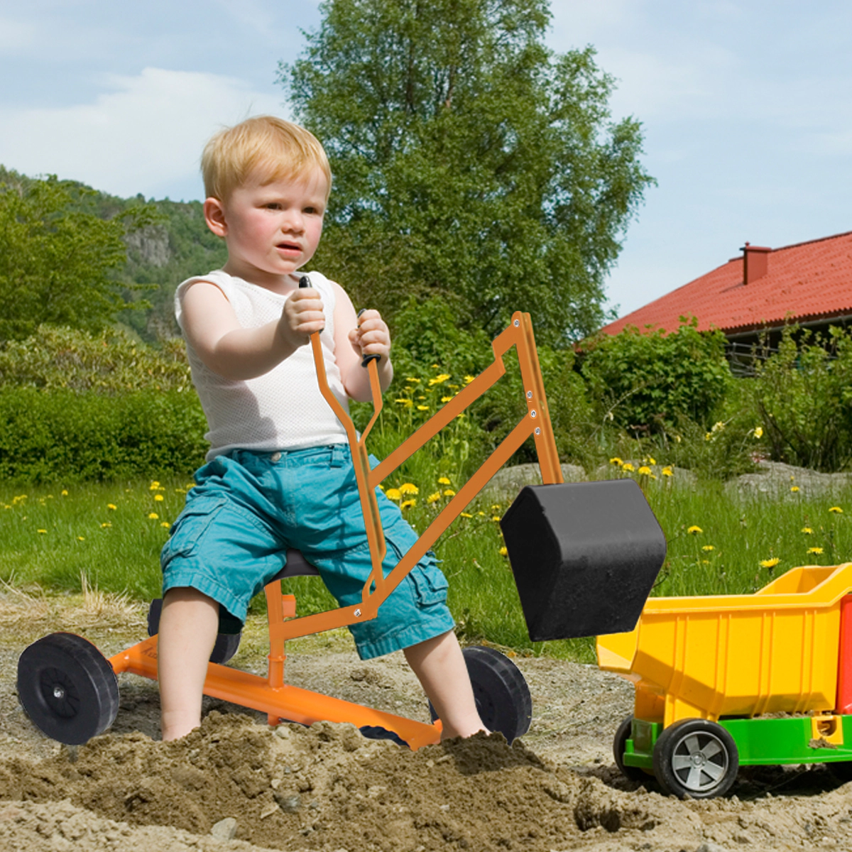 LJG Heavy Duty Kid Ride-on Sand Digger Digging Excavator