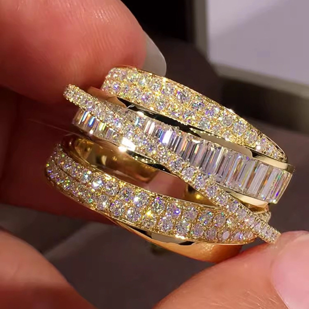 Women's Baguette Round Cubic Zirconia Stacking Ring
