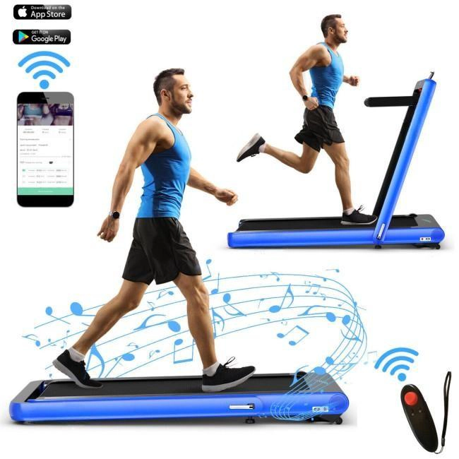 SUGIFT Navy 4.75-HP 2-in-1 Folding Treadmill with 49-in Running Belt 58-in W 31-in D 265-lb User Capacity