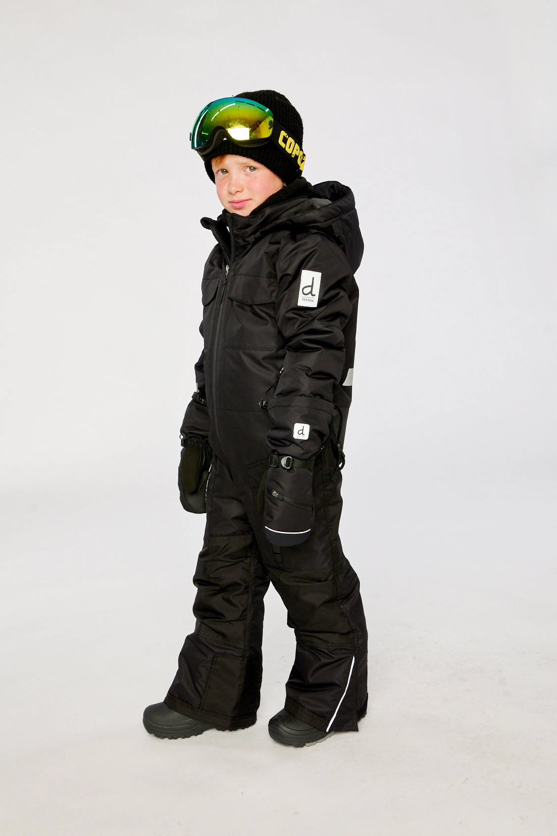 Deux par Unisex One Piece Teknik Hooded Snowsuit with Expandable Sleeves