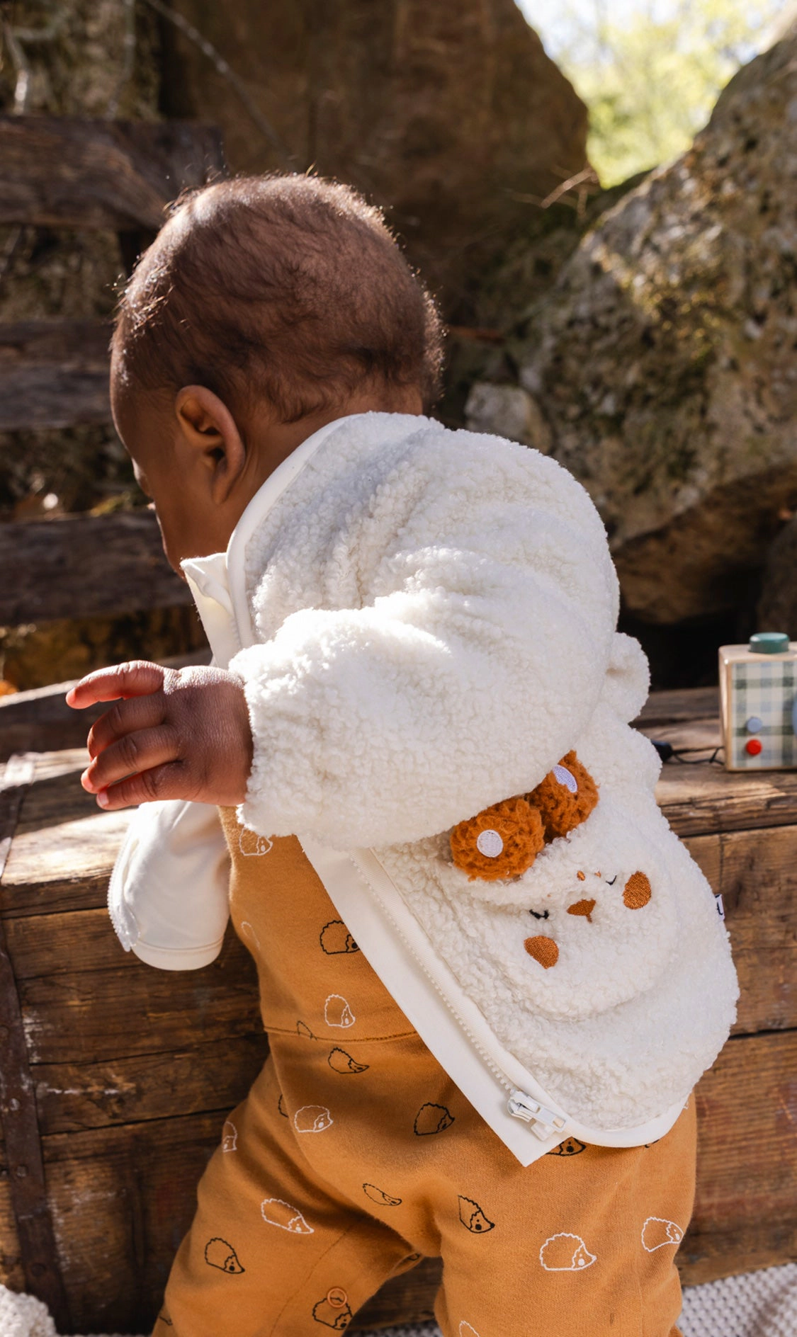 Deux par Boys Sherpa Bunny Detail Zip Jacket