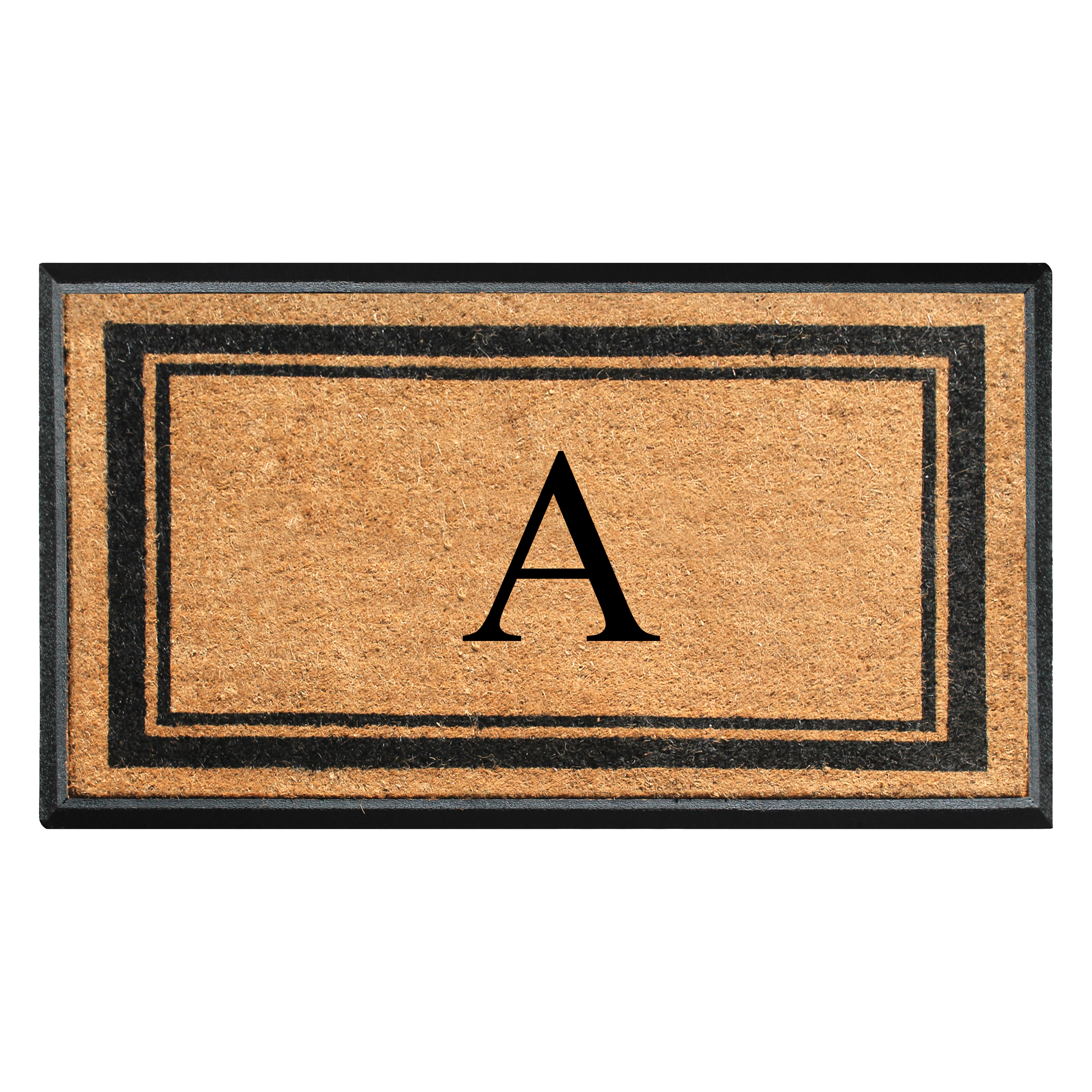 A1 Home Collections Natural Coir & Rubber Front Door Mat Heavy Duty Outdoor Doormat 30 x 48 Letter M
