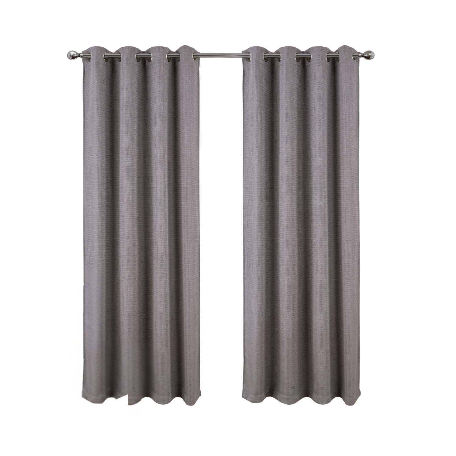 RT Designer Collection Demi Lux Jacquard Blackout Grommet Curtain Panel 52" x 84" Charcoal